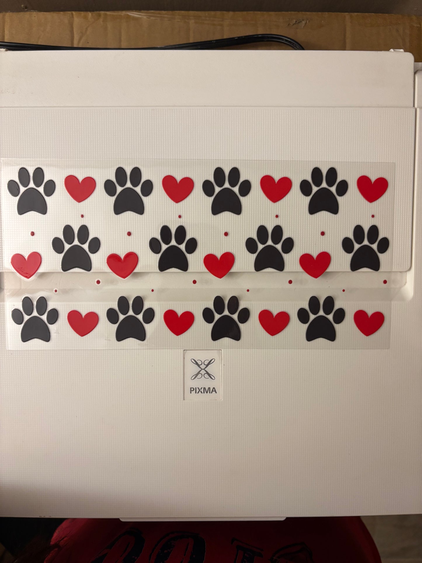 Paw prints and hearts