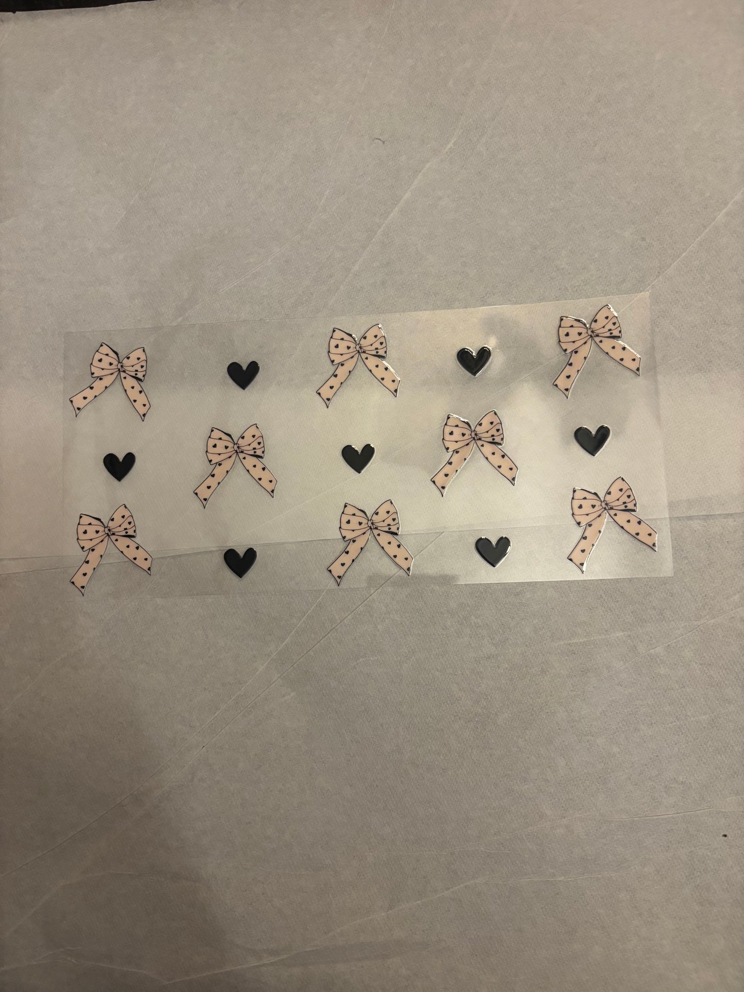 Pink bows and hearts