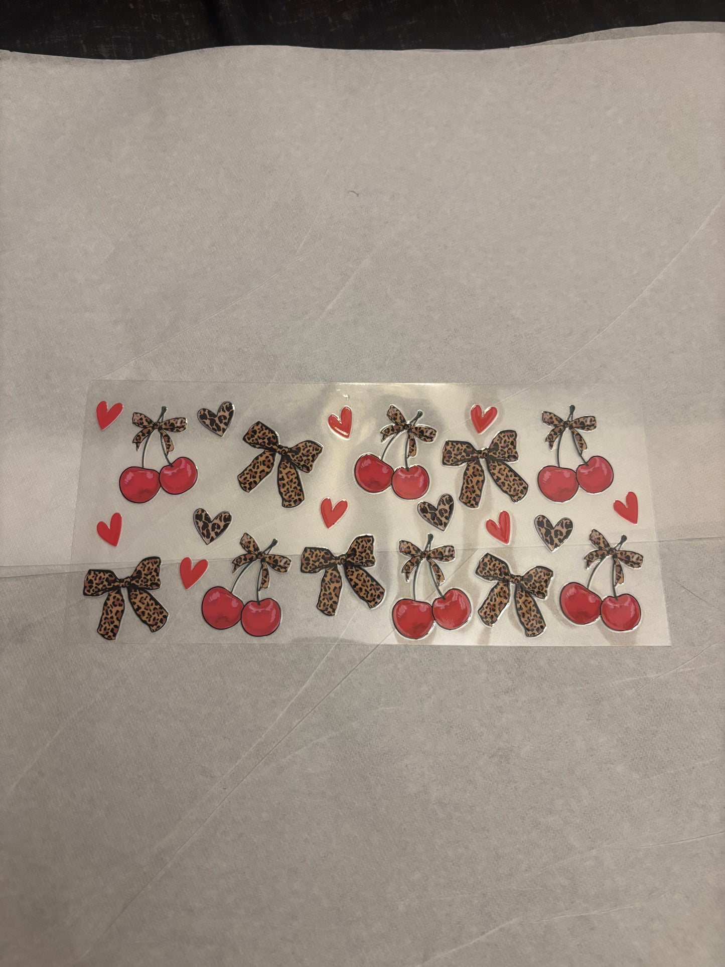 Cherries bows hearts
