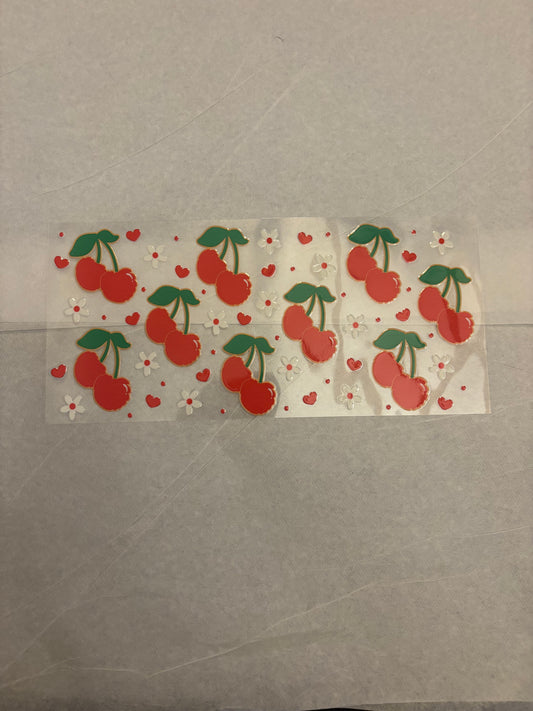 Cherries and white flowers